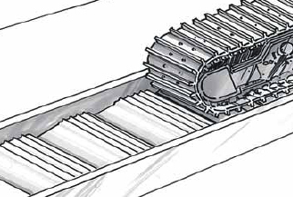 Plant ramp for steel tracks